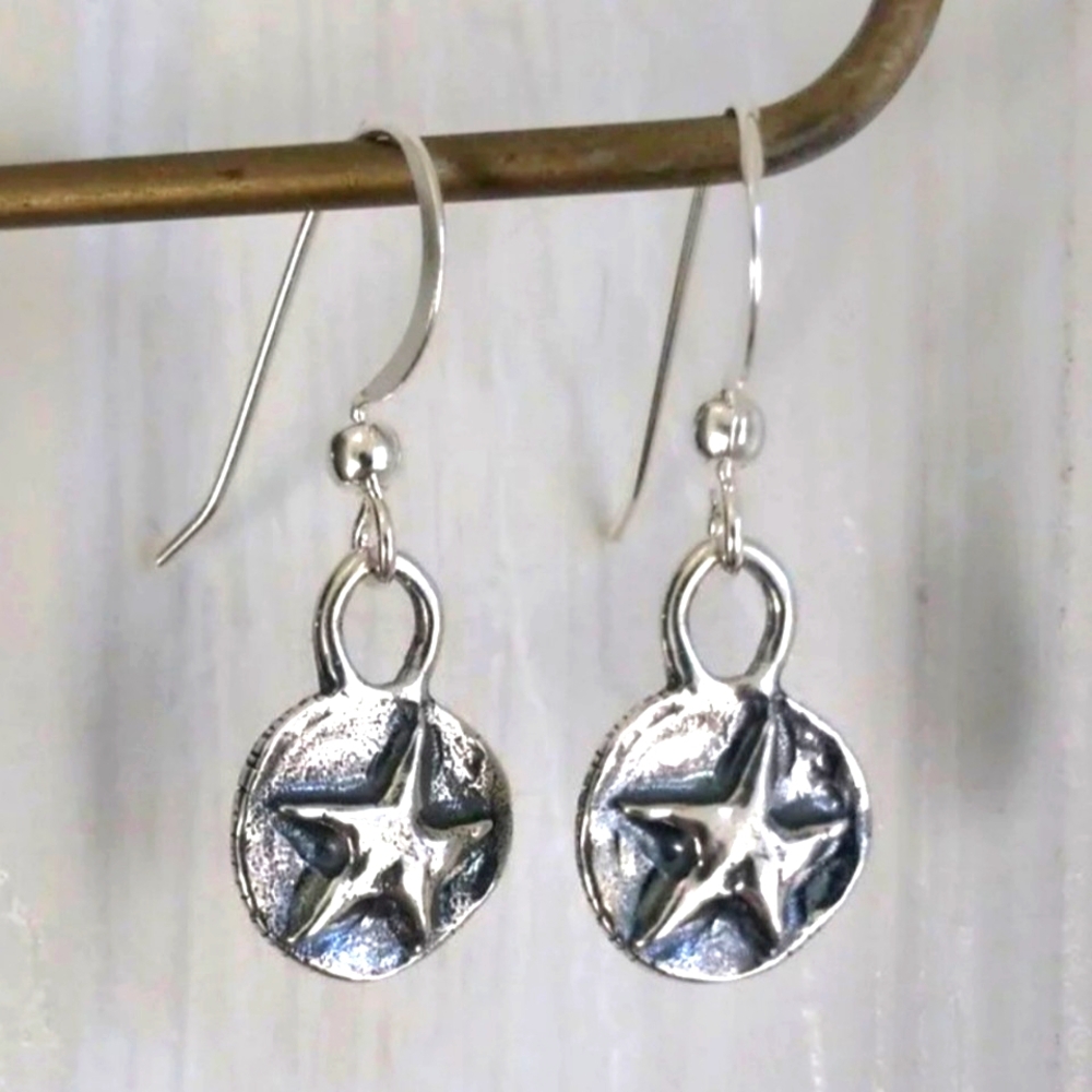 Artisan Sterling Silver Star Earrings